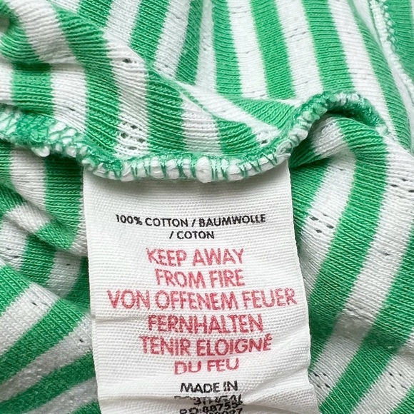 Mini Boden Green/White Striped Short Sleeve Top - Picture 4 of 5